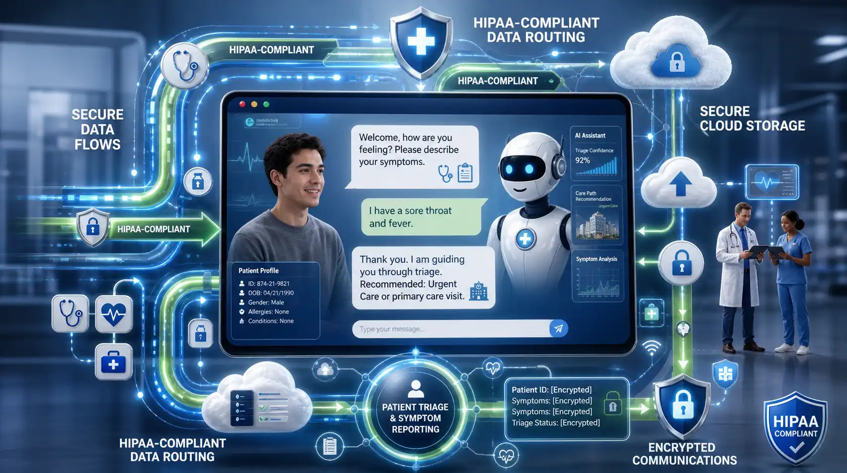 AI Chatbot Development for Healthcare: HIPAA & Triage