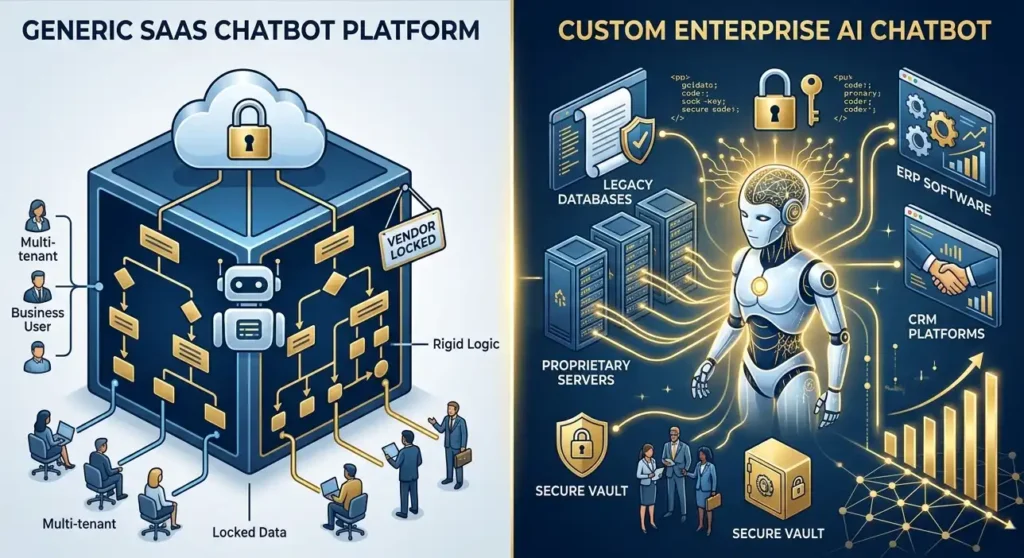 Why Enterprises Fail with SaaS Bots The Case for Custom AI Chatbot Development